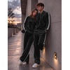 image:imageCOOFANDY Mens Velour Tracksuit 2 Piece Set Sweatsuits Velvet Jogging SuitsBlack