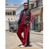 image:imageCOOFANDY Mens Velour Tracksuit 2 Piece Set Sweatsuits Velvet Jogging SuitsBurgundy