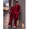 image:imageCOOFANDY Mens Velour Tracksuit 2 Piece Set Sweatsuits Velvet Jogging SuitsBurgundy