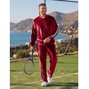 image:imageCOOFANDY Mens Velour Tracksuit 2 Piece Set Sweatsuits Velvet Jogging SuitsBurgundy