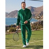 image:imageCOOFANDY Mens Velour Tracksuit 2 Piece Set Sweatsuits Velvet Jogging SuitsLake Green