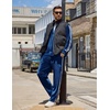 image:imageCOOFANDY Mens Velour Tracksuit 2 Piece Set Sweatsuits Velvet Jogging SuitsNavy Blue