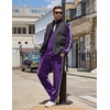 image:imageCOOFANDY Mens Velour Tracksuit 2 Piece Set Sweatsuits Velvet Jogging SuitsPurple
