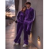 image:imageCOOFANDY Mens Velour Tracksuit 2 Piece Set Sweatsuits Velvet Jogging SuitsPurple