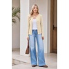image:imageCOOFANDY Womens Lightweight Cardigans Ribbed Long Sleeve Button Up SweaterApricot