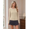 image:imageCOOFANDY Womens Lightweight Cardigans Ribbed Long Sleeve Button Up SweaterApricot