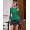 image:imageCOOFANDY Womens Lightweight Cardigans Ribbed Long Sleeve Button Up SweaterGreen