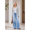 image:imageCOOFANDY Womens Lightweight Cardigans Ribbed Long Sleeve Button Up SweaterGrey