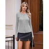image:imageCOOFANDY Womens Lightweight Cardigans Ribbed Long Sleeve Button Up SweaterGrey