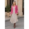 image:imageCOOFANDY Womens Lightweight Cardigans Ribbed Long Sleeve Button Up SweaterHot Pink