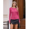 image:imageCOOFANDY Womens Lightweight Cardigans Ribbed Long Sleeve Button Up SweaterHot Pink