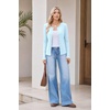 image:imageCOOFANDY Womens Lightweight Cardigans Ribbed Long Sleeve Button Up SweaterLight Blue