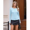 image:imageCOOFANDY Womens Lightweight Cardigans Ribbed Long Sleeve Button Up SweaterLight Blue