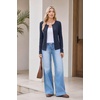 image:imageCOOFANDY Womens Lightweight Cardigans Ribbed Long Sleeve Button Up SweaterNavy Blue