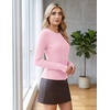 image:imageCOOFANDY Womens Lightweight Cardigans Ribbed Long Sleeve Button Up SweaterPink
