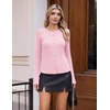image:imageCOOFANDY Womens Lightweight Cardigans Ribbed Long Sleeve Button Up SweaterPink