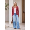 image:imageCOOFANDY Womens Lightweight Cardigans Ribbed Long Sleeve Button Up SweaterRed