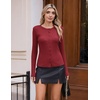 image:imageCOOFANDY Womens Lightweight Cardigans Ribbed Long Sleeve Button Up SweaterRed