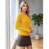 image:imageCOOFANDY Womens Lightweight Cardigans Ribbed Long Sleeve Button Up SweaterYellow