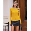 image:imageCOOFANDY Womens Lightweight Cardigans Ribbed Long Sleeve Button Up SweaterYellow
