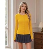 image:imageCOOFANDY Womens Lightweight Cardigans Ribbed Long Sleeve Button Up SweaterYellow