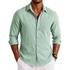 image:imageCOOFANDY Mens Button Down Shirt Long Sleeve Casual Untucked Shirts Textured Summer Beach ShirtsSage Green