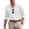 image:imageCOOFANDY Mens Casual Button Down Shirts Long Sleeve Untucked Regular Fit Denim Dress ShirtWhite