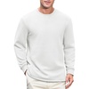 image:imageCOOFANDY Mens Crew Neck Sweatshirt Lightweight Fleece Pullover TShirtWhite