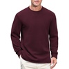 image:imageCOOFANDY Mens Crew Neck Sweatshirt Lightweight Fleece Pullover TShirtWine Red