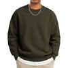 image:imageCOOFANDY Mens Crewneck Sweatshirts Fleece Pullover Thermal Casual ShirtArmy Green