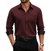 image:imageCOOFANDY Mens Dress Shirts Stretch Long Sleeve Casual Button Down ShirtsWine Red