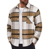 image:imageCOOFANDY Mens Flannel Shirts Long Sleeve Lightweight Plaid Shirt Casual Button Down Shirts JacketKhaki Plaid