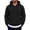 image:imageCOOFANDY Mens Hoodie Pullover Hooded Sweatshirt Casual Fashion Solid FallBlack