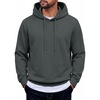 image:imageCOOFANDY Mens Hoodie Pullover Hooded Sweatshirt Casual Fashion Solid FallDark Gray