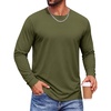 image:imageCOOFANDY Mens Long Sleeve TShirts Crew Neck RegularFit Tee Shirts Casual Basic TshirtsArmy Green