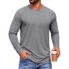 image:imageCOOFANDY Mens Long Sleeve TShirts Crew Neck RegularFit Tee Shirts Casual Basic TshirtsAthletic Heather