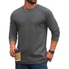 image:imageCOOFANDY Mens Long Sleeve Tee Shirts Cotton Casual Basic TShirtsGray