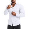 image:imageCOOFANDY Mens Muscle Fit Dress Shirt Wrinkle Free Sretch Shirts Long Sleeve Casual Button Down ShirtsWhite