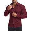 image:imageCOOFANDY Mens Muscle Fit Dress Shirt Wrinkle Free Sretch Shirts Long Sleeve Casual Button Down ShirtsWine Red