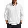 image:imageCOOFANDY Mens Quarter Button Pullover Sweatshirts 14 Button Casual SweaterWhite