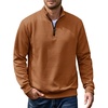 image:imageCOOFANDY Mens Quarter Zip Pullover 2026 Fashion Texture 14 Zip SweatshirtBrown