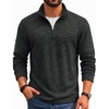 image:imageCOOFANDY Mens Quarter Zip Pullover Sweater Regular Fit Fleece SweatshirtDark Grey