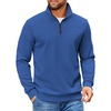 image:imageCOOFANDY Mens Quarter Zip Pullover Sweatshirt Casual Mock Neck Sweater 2026Blue