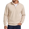 image:imageCOOFANDY Mens Quarter Zip Pullover Sweatshirt Fleece Mock Neck with PocketBeige