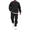 image:imageCOOFANDY Mens Sweatsuit Set Fleece Crewneck Sweatshirt and Jogger PantsAll Black