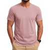 image:imageCOOFANDY Mens T Shirts Short Sleeve V Neck TShirt Casual Plain Basic TeePink
