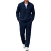 image:imageCOOFANDY Mens Tracksuit 2 Piece Set Full Zip Jogging Sweatsuits OutfitsNavy Blue