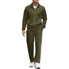 image:imageCOOFANDY Mens Tracksuit Casual Sweatsuit 2 Piece Full Zip Jogging Suit SetArmy Green