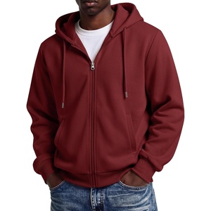image:imageCOOFANDY Men Full Zip Hoodie Fleece Zipper Sweatshirt Casual Hooded JacketWine Red