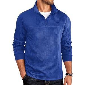 image:imageCOOFANDY Mens 14 Zip Pullover Sweatshirt Mock Neck Business Casual PolosDenim Blue